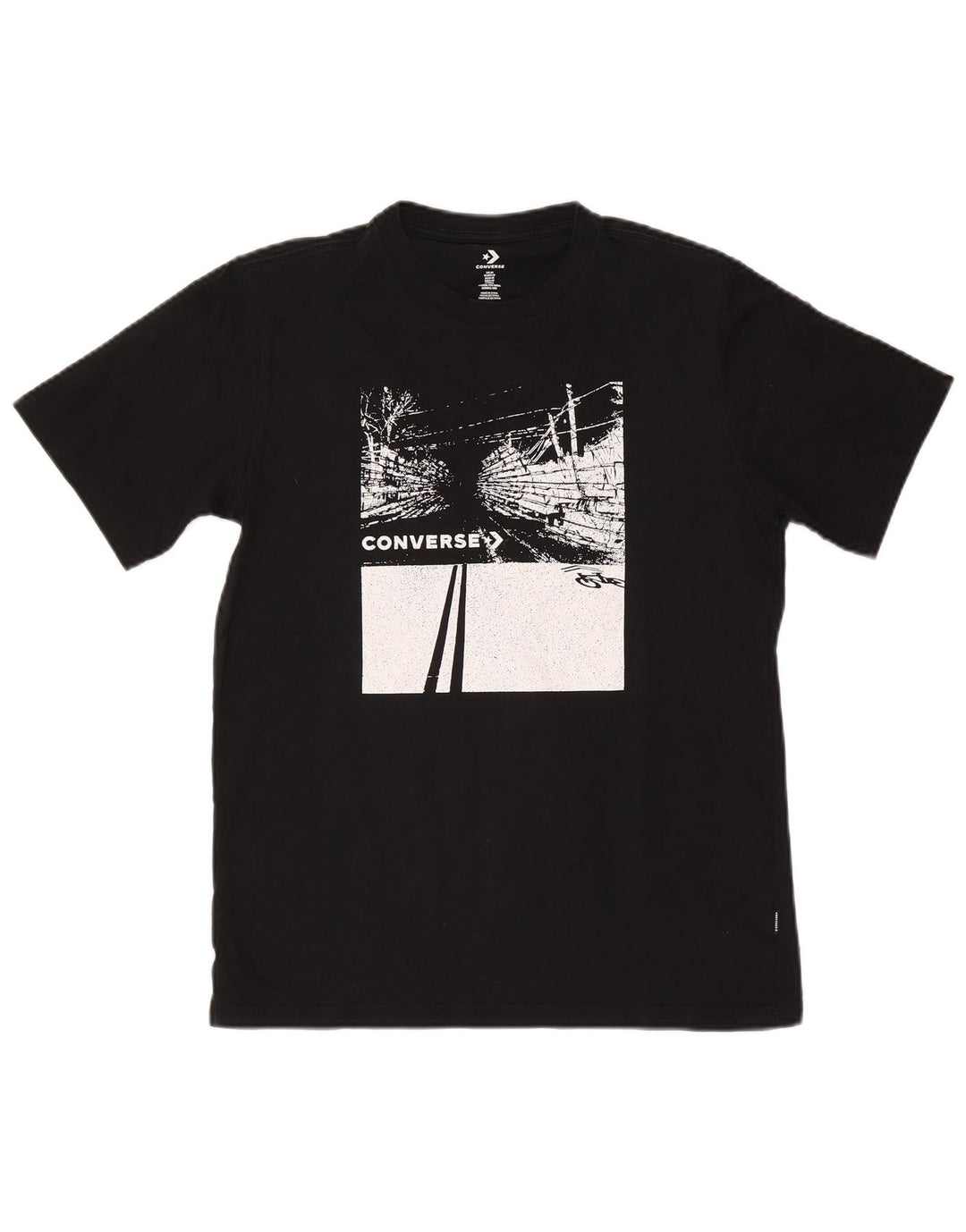 Converse Herre grafisk T-shirt Top Medium Sort Bomuld