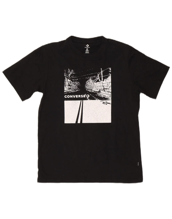Converse Herre grafisk T-shirt Top Medium Sort Bomuld