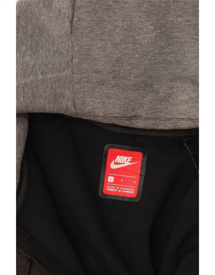 Nike hættetrøje med lynlås til mænd, stor grå farveblok