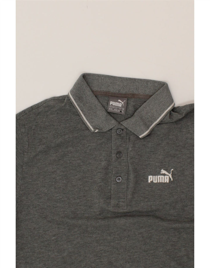 PUMA Mens Polo Shirt Medium Grey Cotton Vintage Puma and Second-Hand Puma from Messina Hembry 