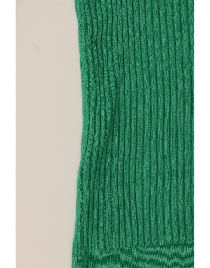 MARKS & SPENCER Womens Polo Neck Jumper Sweater UK 12 Medium  Green Vintage Marks & Spencer and Second-Hand Marks & Spencer from Messina Hembry 