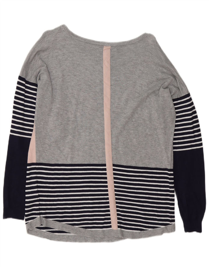 Oasis Dame Boat Neck Jumper Sweater UK 14 Medium Flerfarvet Stribet
