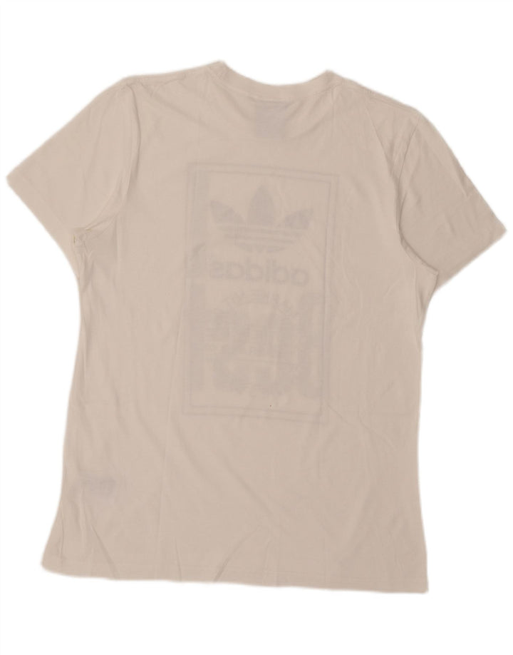 Adidas Grafisk T-shirt top til mænd, stor hvid bomuld