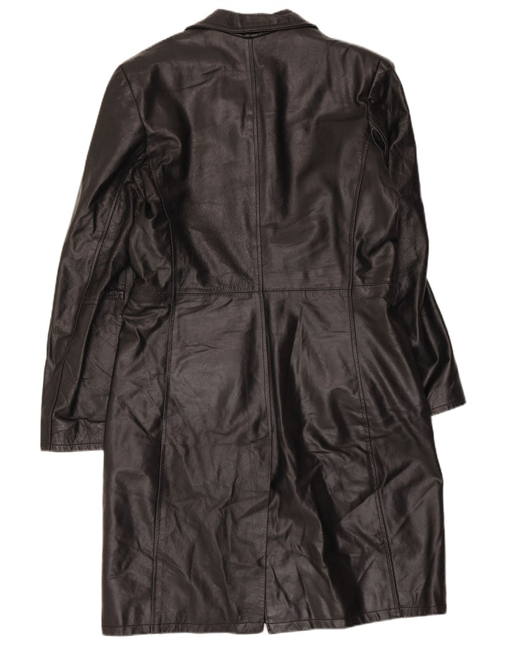 Vintage læderfrakke til kvinder UK 18 XL sort læder