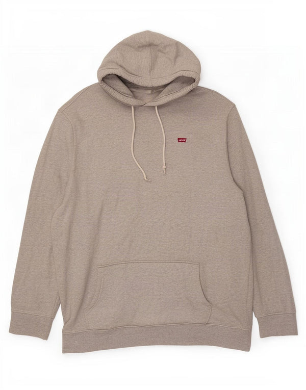 Levi's Womens Oversized Hoodie Jumper UK 18 XL Grey Flecked Cotton