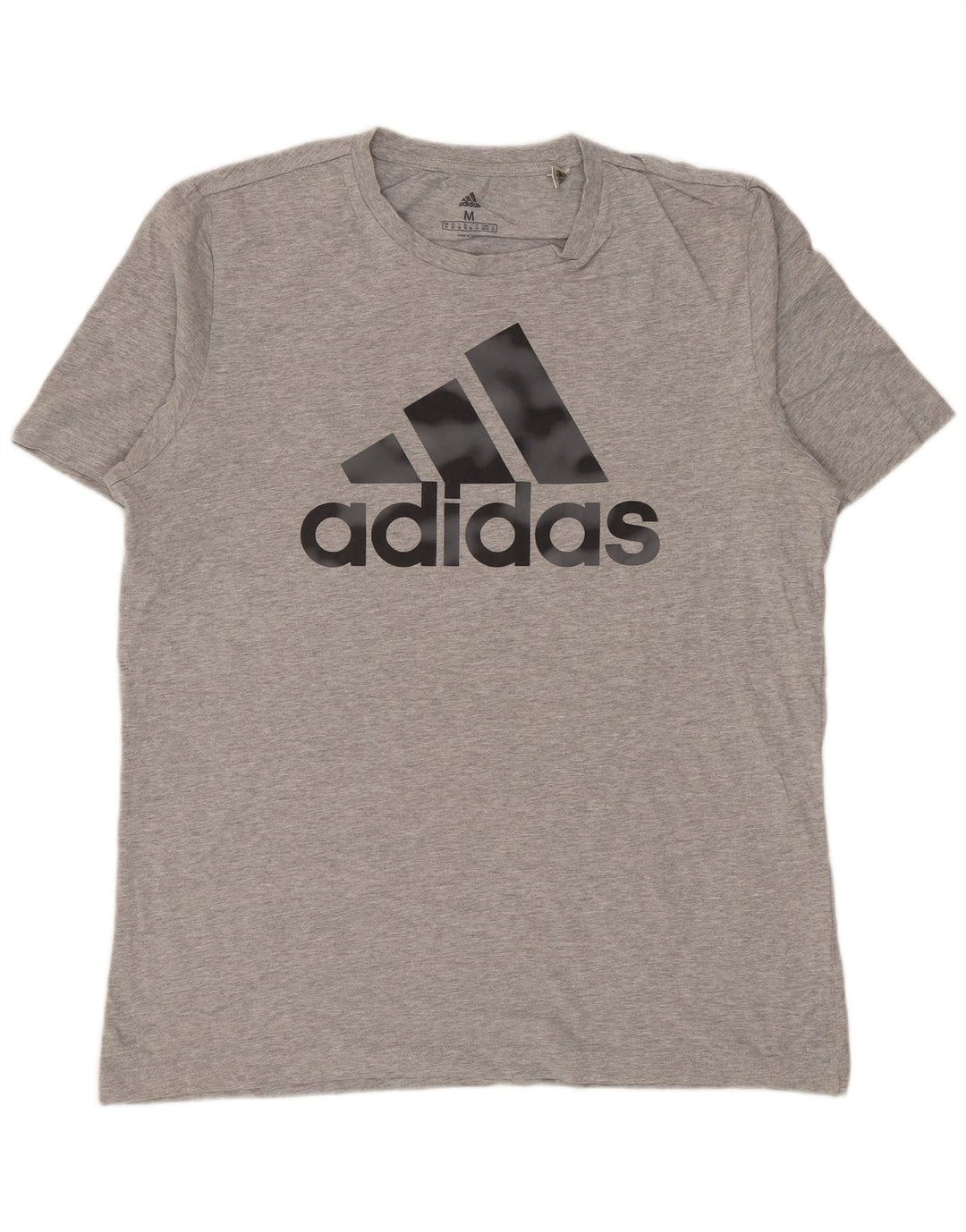ADIDAS grafisk t-shirt til mænd, mellemgrå flækket bomuld