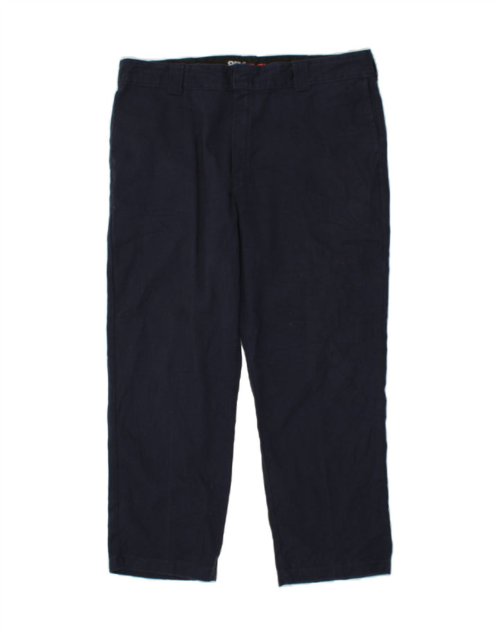 DICKIES Mens Straight Chino Trousers W42 L30  Navy Blue Polyester Vintage Dickies and Second-Hand Dickies from Messina Hembry 
