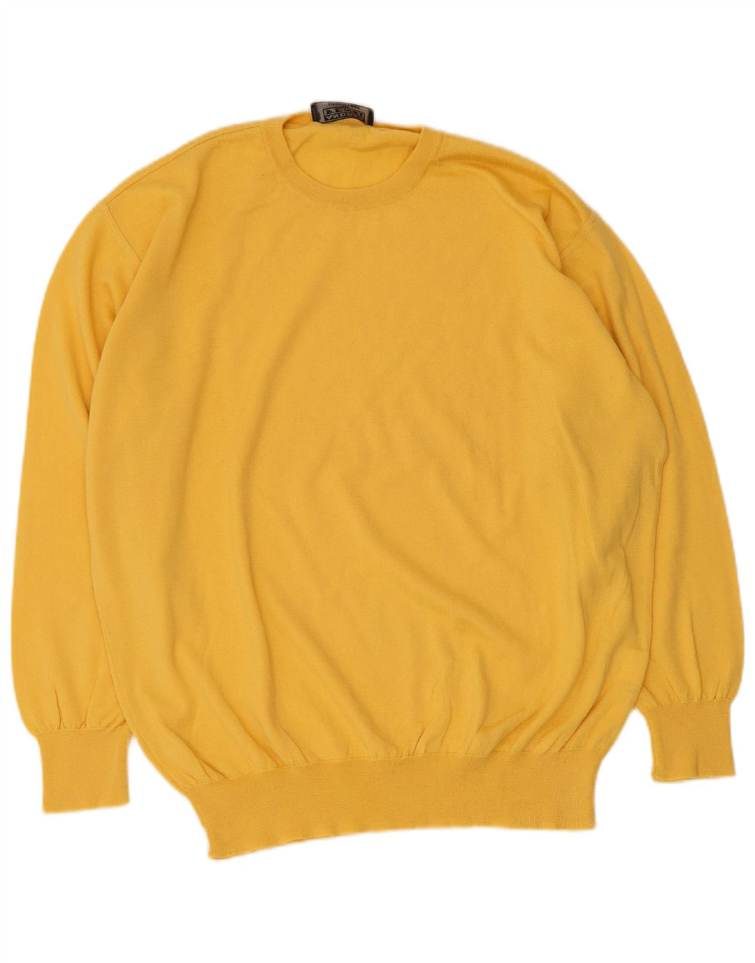 Andrea Fenzi Herre Crew Neck Jumper Sweater IT 52 Stor Gul Uld