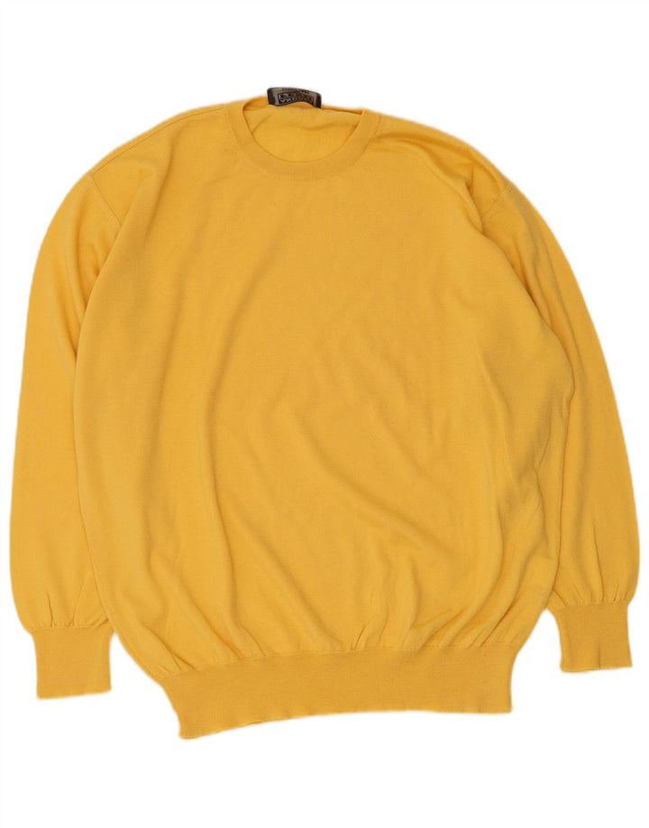 Andrea Fenzi Herre Crew Neck Jumper Sweater IT 52 Stor Gul Uld