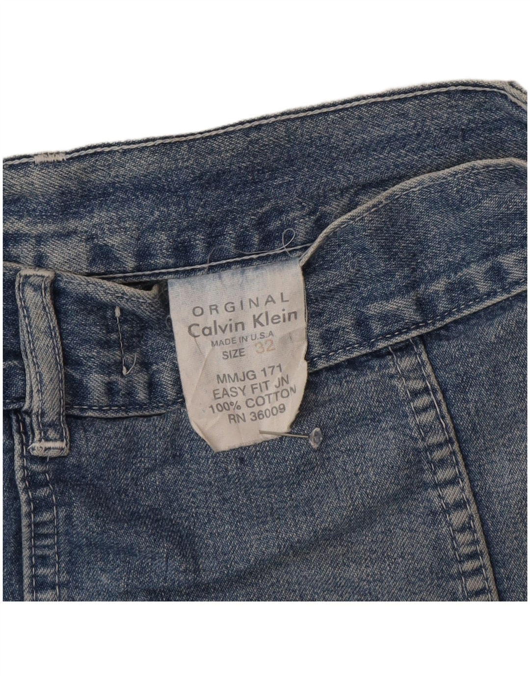 Calvin Klein Dame Denim Nederdel W32 Stor Blå Bomuld