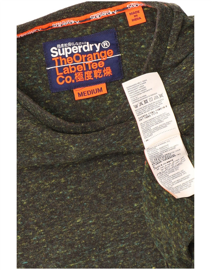 Superdry Herre T-shirt Top Medium Khaki Flecked Bomuld
