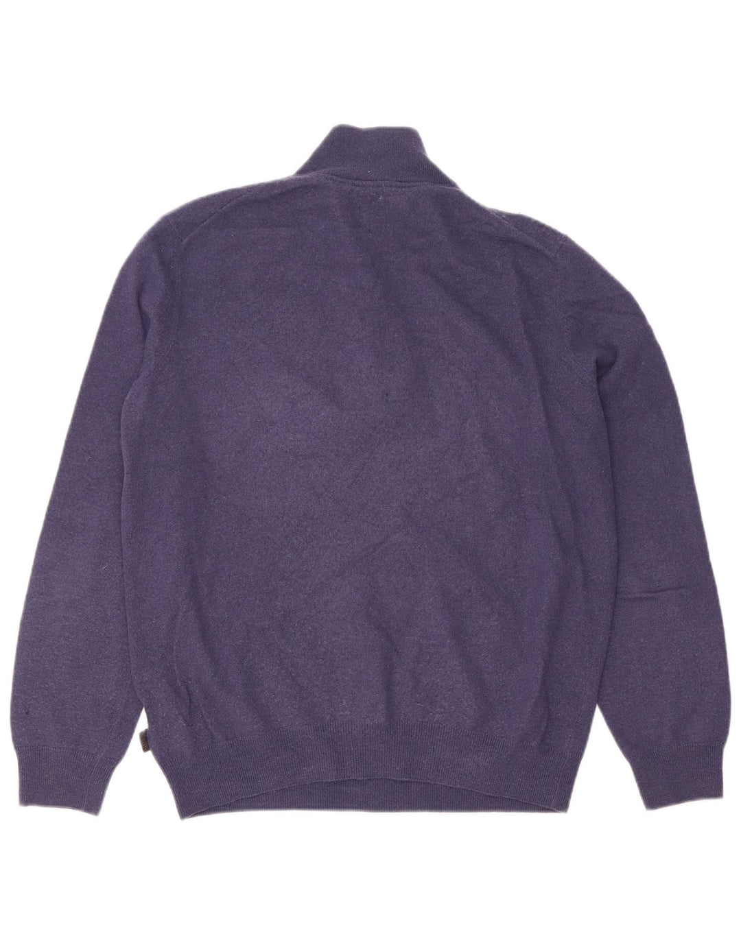 Hugo Boss Herre Zip Neck Jumper Sweater Large Navy Blue Virgin Wool