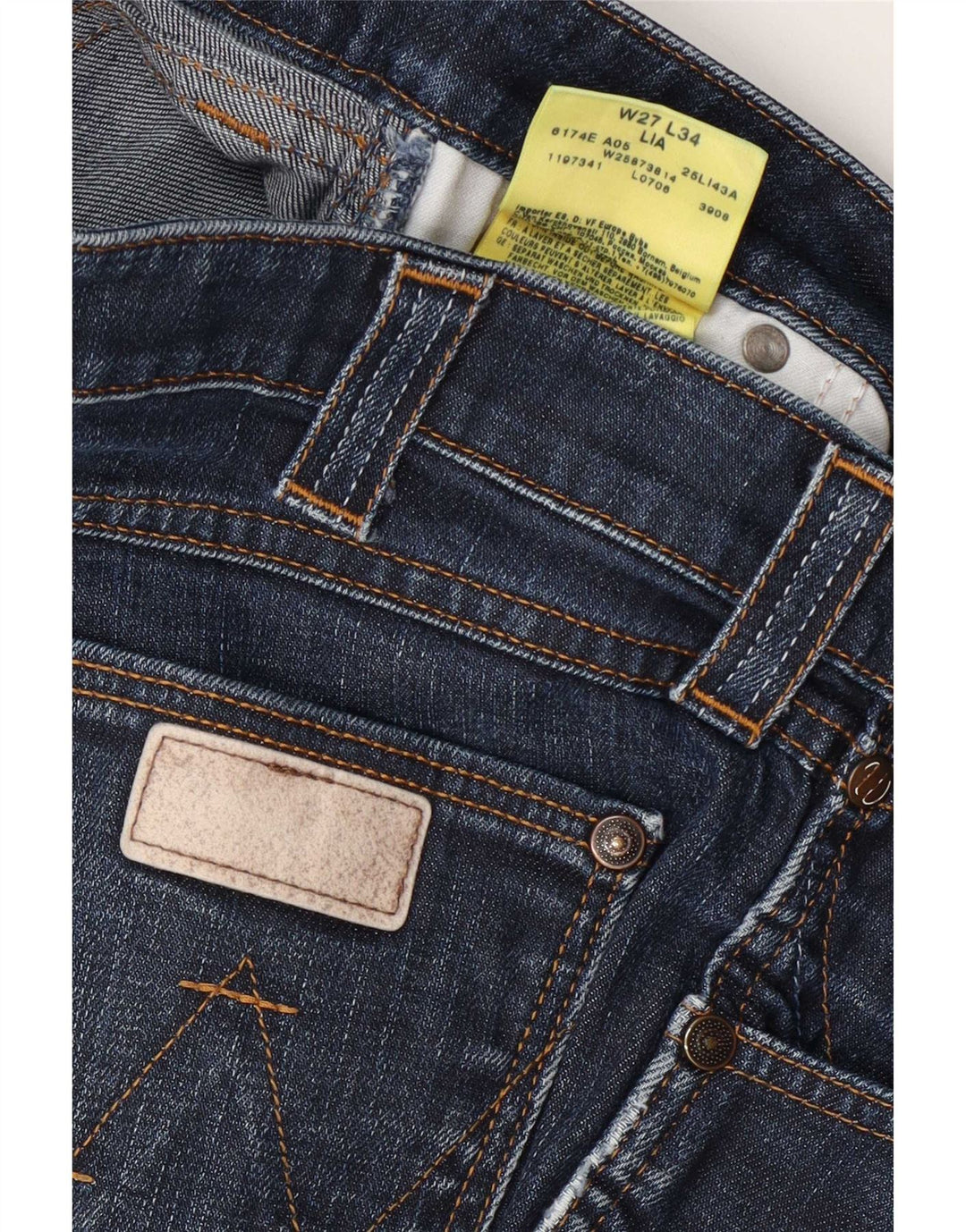 Wrangler Dame Lia Slim Jeans W27 L34 Marineblå Bomuld