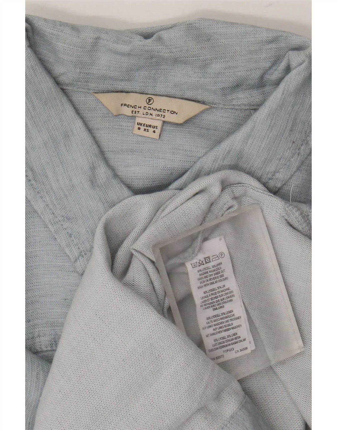French Connection Dame skjortekjole UK 8 Small Blue Lyocell