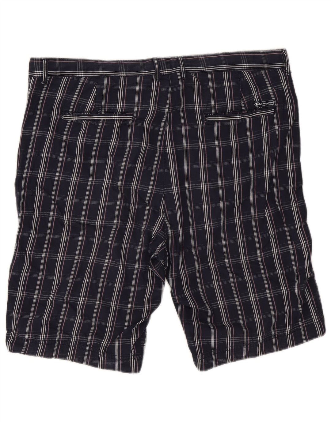 Champion Herre Chino Shorts 2XL W38 Marineblå ternet bomuld