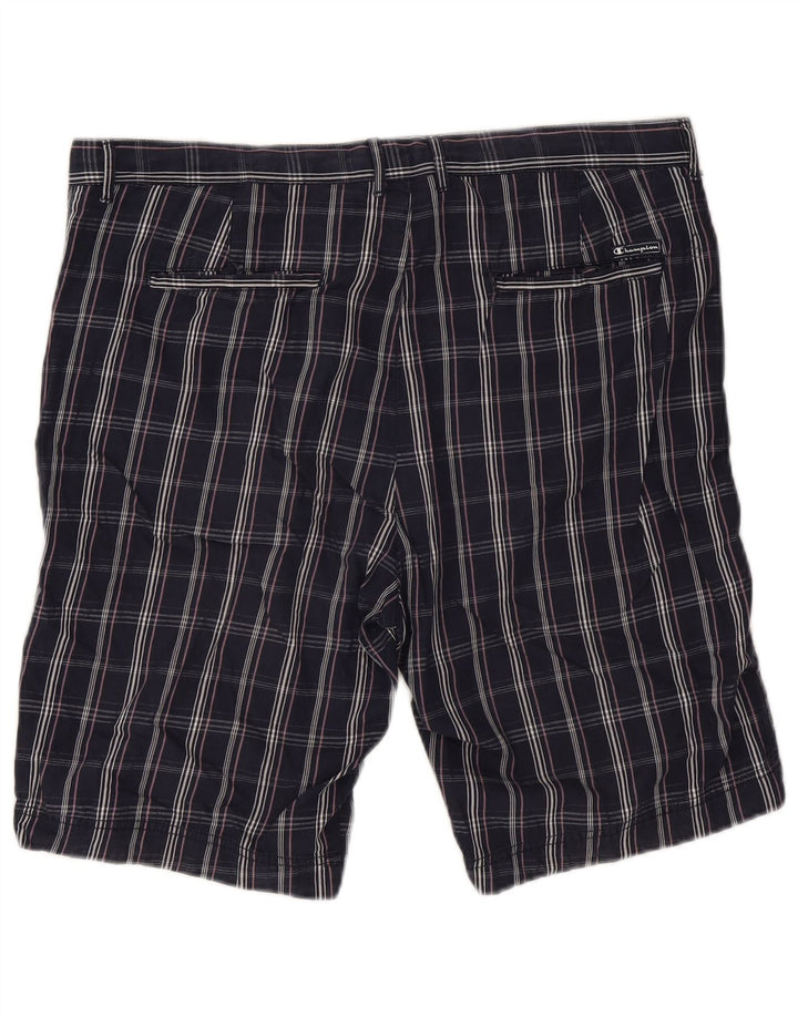 Champion Herre Chino Shorts 2XL W38 Marineblå ternet bomuld