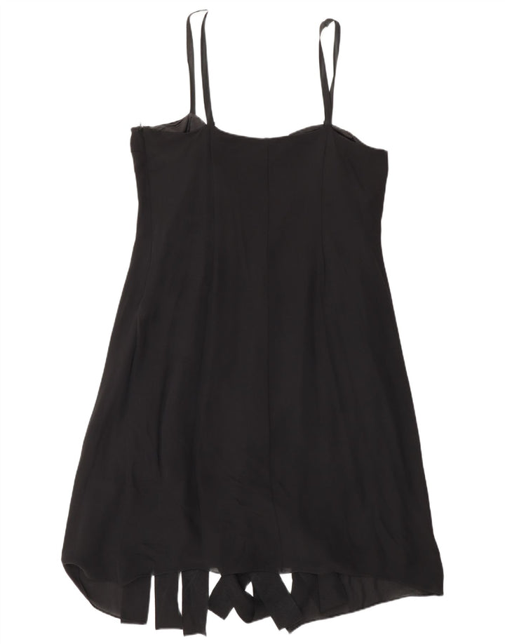 Fenn Wright Manson Dame A-Line Kjole UK 16 Stor Sort Silke