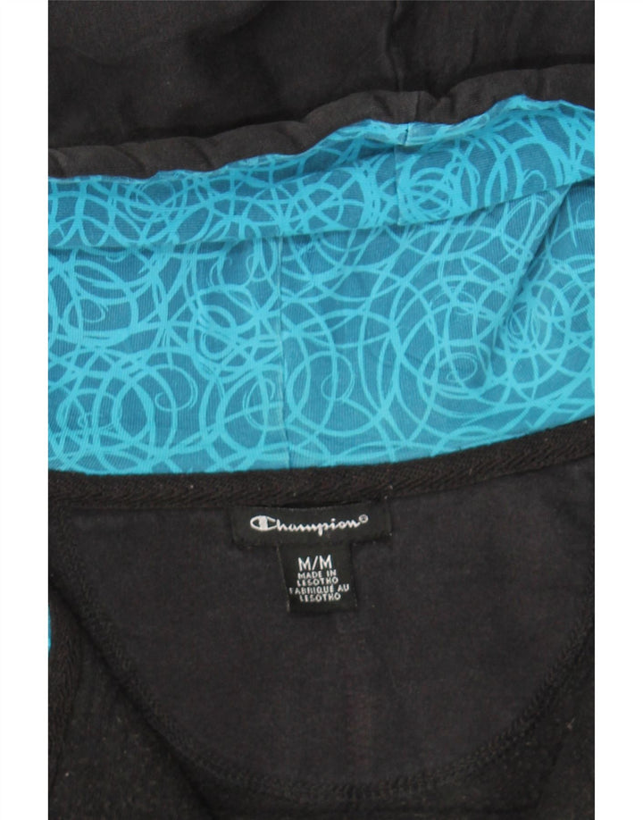 CHAMPION Womens Zip Hoodie Sweater UK 14 Medium Black Cotton Vintage Champion and Second-Hand Champion from Messina Hembry 