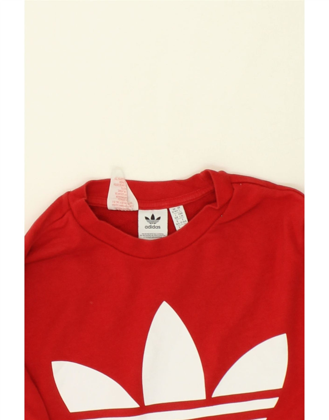ADIDAS Boys Graphic Sweatshirt Jumper 13-14 Years Red Cotton Vintage Adidas and Second-Hand Adidas from Messina Hembry 
