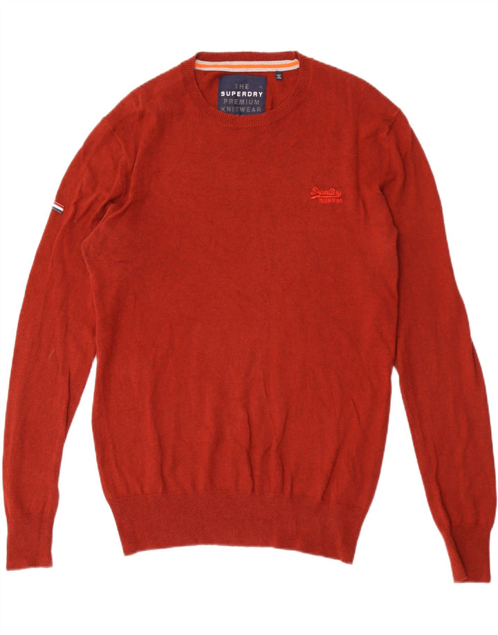 SUPERDRY Herre sweater med rund hals, medium rødbrun bomuld
