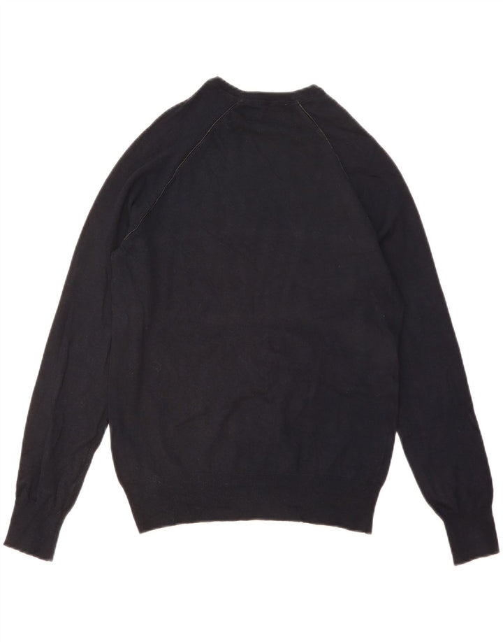 ZARA Herre sweater med rund hals, lille marineblå viskose