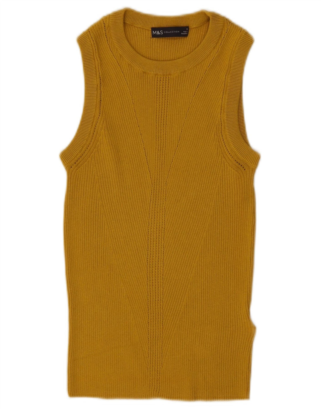 Marks & Spencer Damevest Top UK 10 Small Yellow Viscose