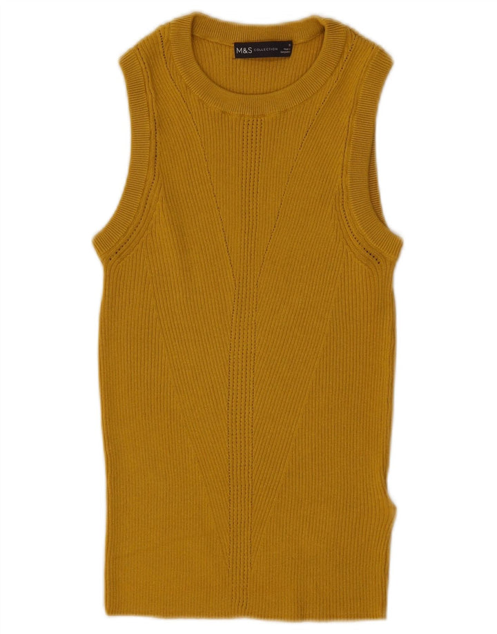 Marks & Spencer Damevest Top UK 10 Small Yellow Viscose