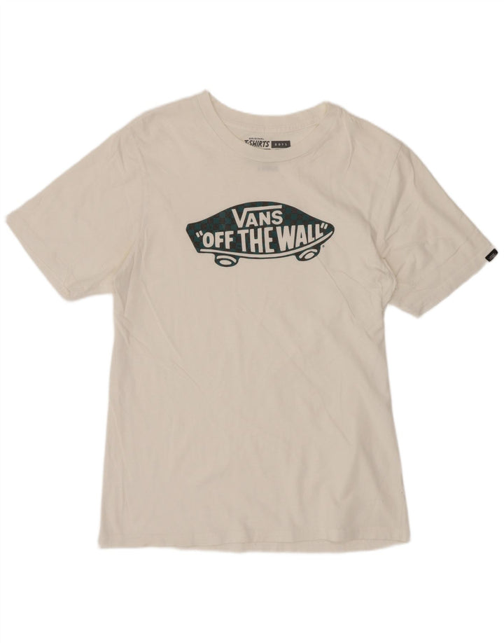 Vans Drenge Grafisk T-Shirt Top 12-13 År Stor Hvid Bomuld