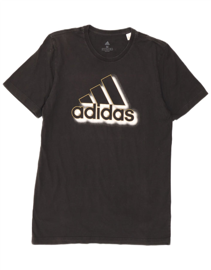 Adidas Herre grafisk T-shirt Top Medium Sort Bomuld