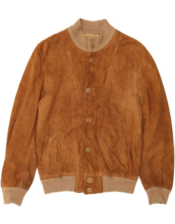 VINTAGE Bomberjakke i ruskind til mænd UK 36 Small Beige