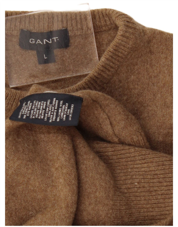 Gant Boys Crew Neck Jumper Sweater 15-16 År Stor Beige Lammeuld