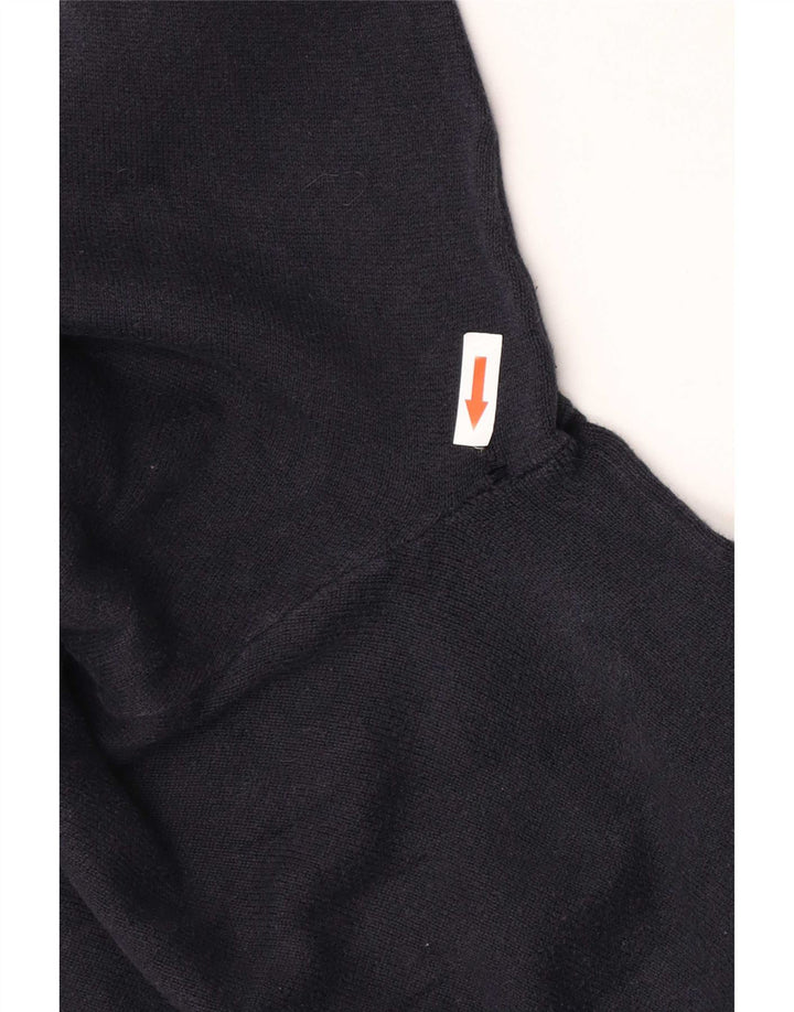 Gap Herre Button Neck Sweatshirt Jumper Large Navy Blue Bomuld