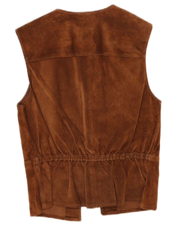 Petite Mademoiselle Dame ruskindsvest UK 10 Lille Brun