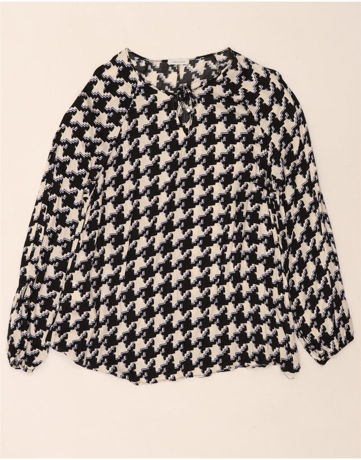 Fiorella Rubino Damebluse Top UK 14 Medium Black Houndstooth Viscose