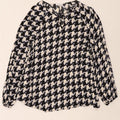 Fiorella Rubino Damebluse Top UK 14 Medium Black Houndstooth Viscose