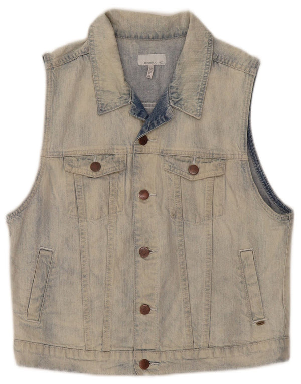 O'Neill Dame Grafisk Denim Gilet UK 18 XL Blå Bomuld