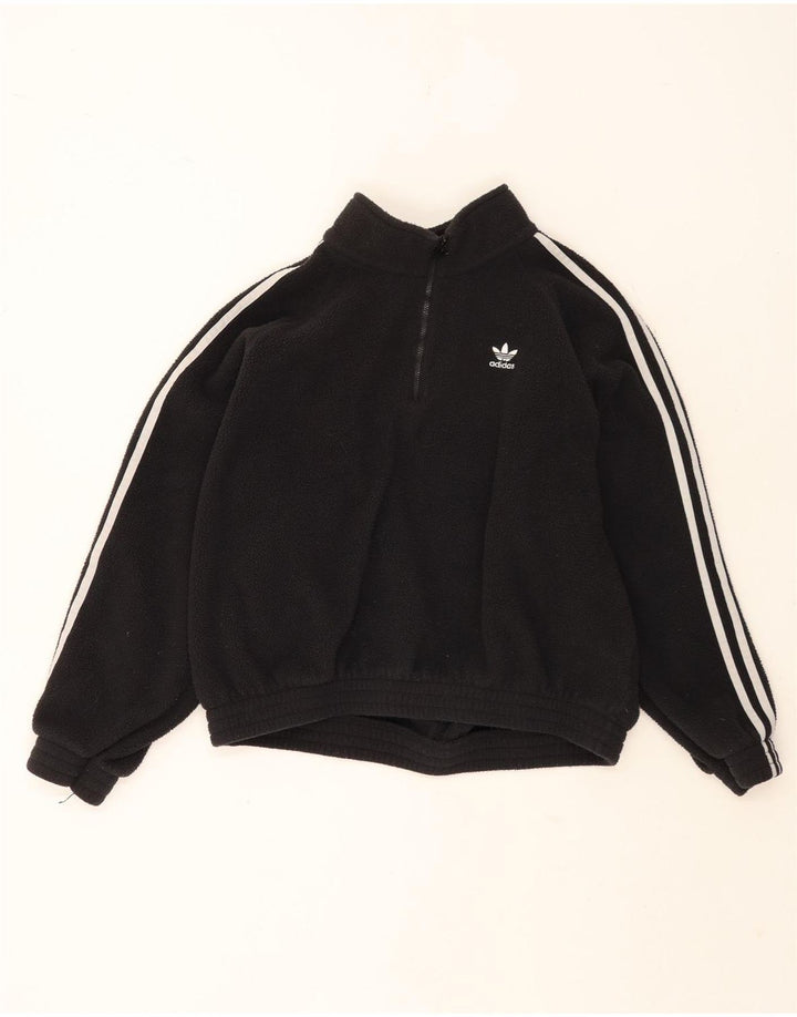 Adidas Dame Lynlås Oversized Fleece Jumper UK 10 Lille Sort Polyester