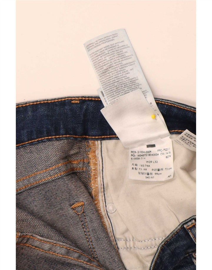 Levi's Dame 714 Straight Jeans W29 L30 Blå Bomuld