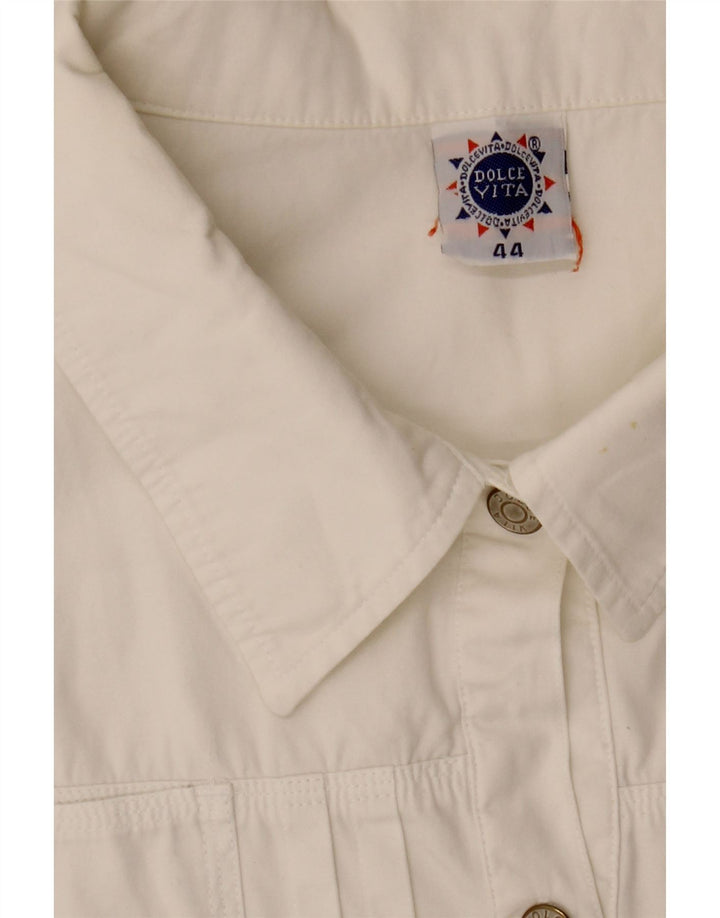 DOLCE VITA Womens Shirt IT 44 Medium White Cotton Vintage Dolce Vita and Second-Hand Dolce Vita from Messina Hembry 