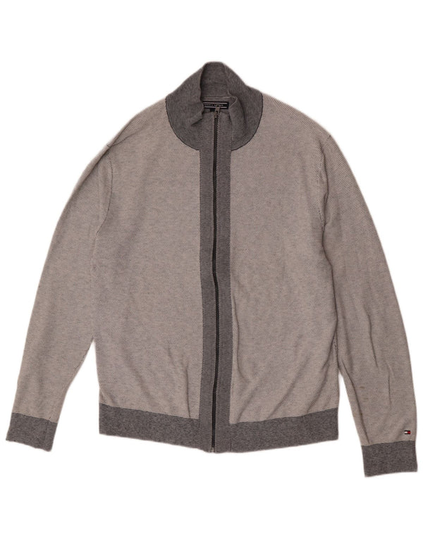 Tommy Hilfiger Herre Cardigan Sweater 2XL Grå Colourblock Bomuld