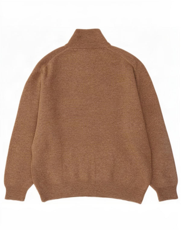 Kappa Herre Zip Neck Jumper Sweater 2XL Brun Uld