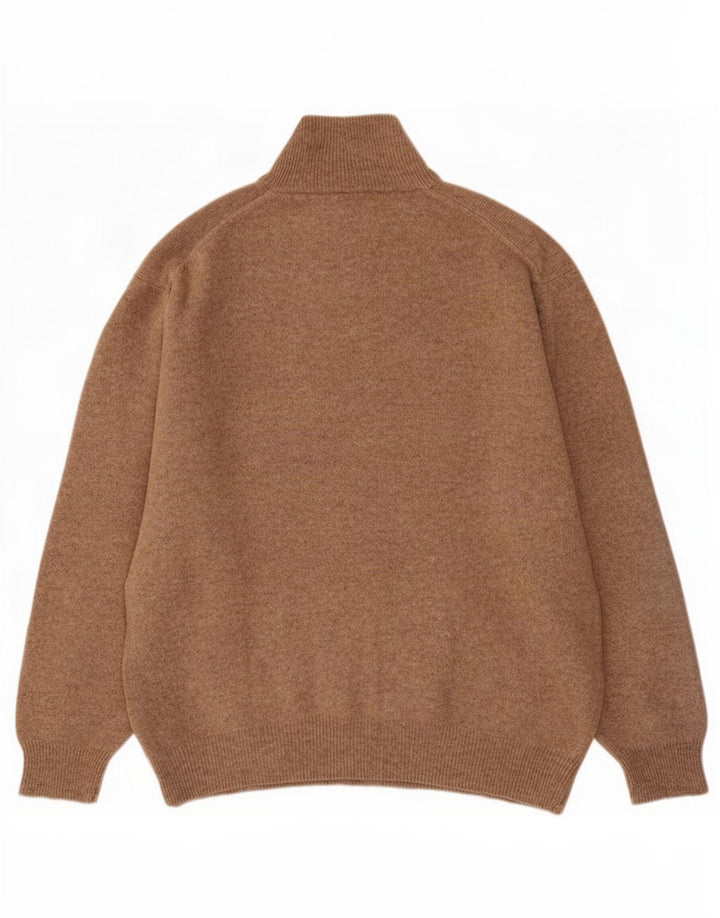 Kappa Herre Zip Neck Jumper Sweater 2XL Brun Uld