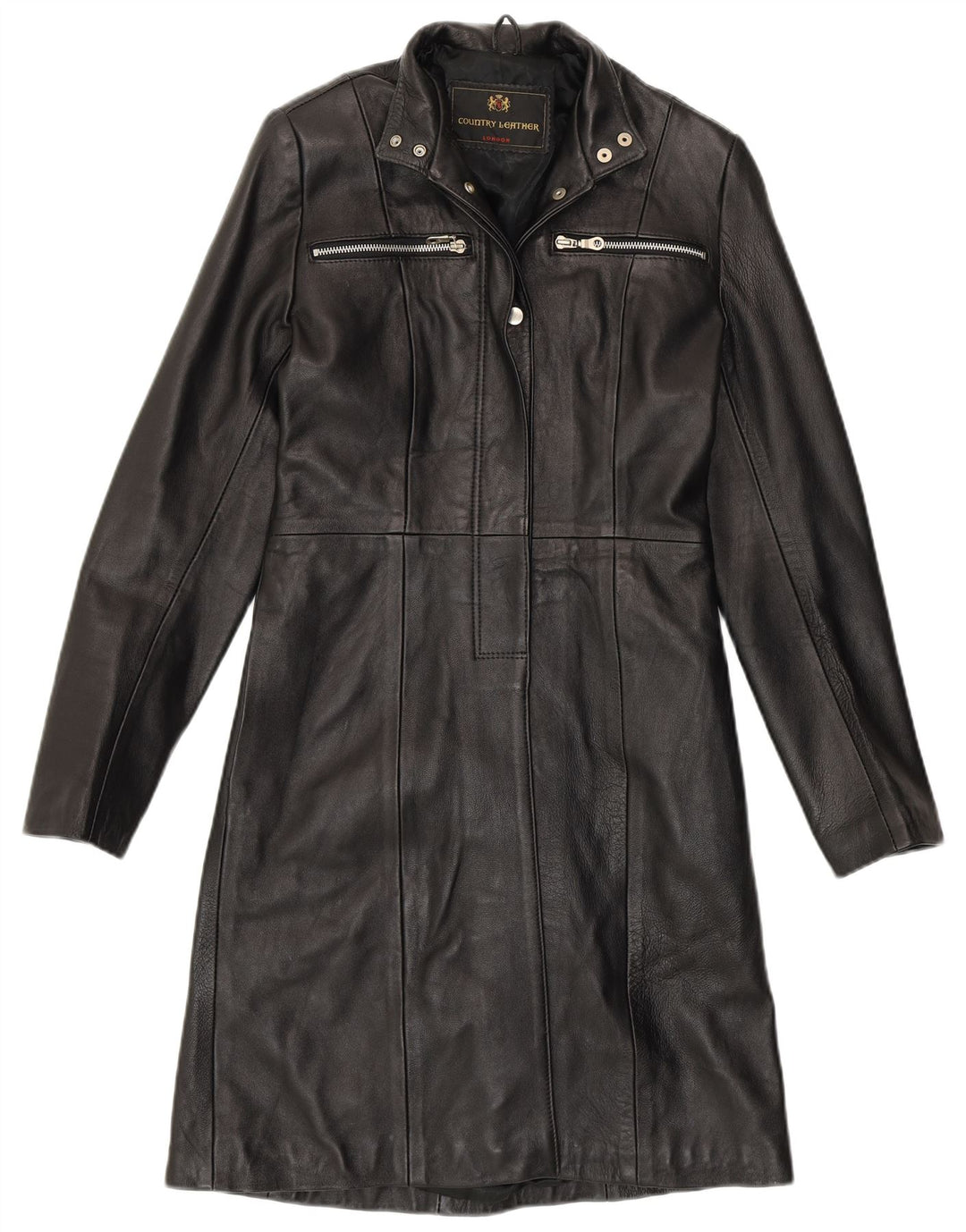 VINTAGE Læderfrakke til kvinder UK 8 Lille sort læder