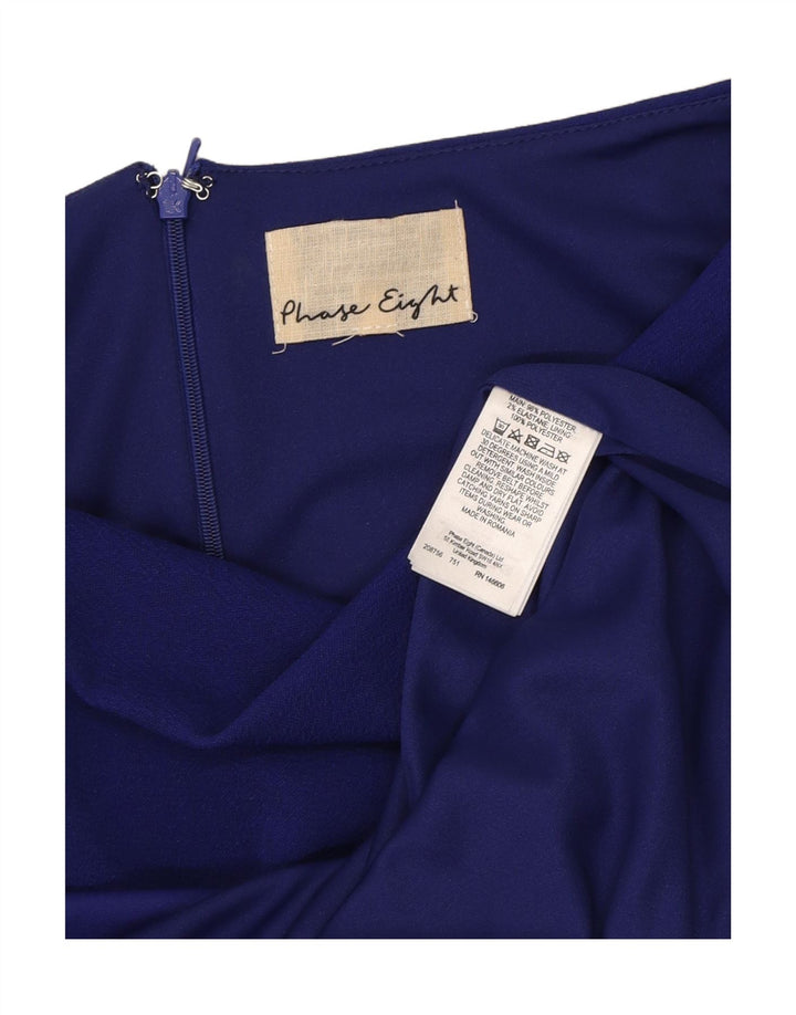 PHASE EIGHT Womens 3/4 Sleeve A-Line Dress UK 14 Large Blue Polyester