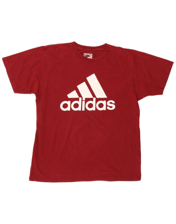 ADIDAS Grafisk T-shirt top til mænd XL rød bomuld