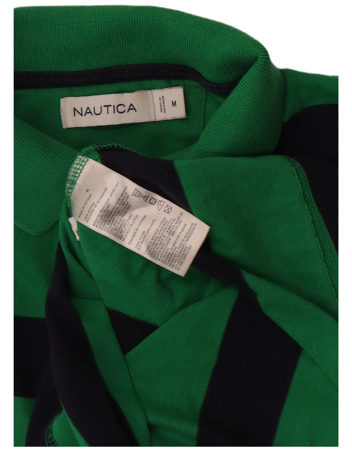 Nautica herre poloshirt mellemgrøn stribet bomuld