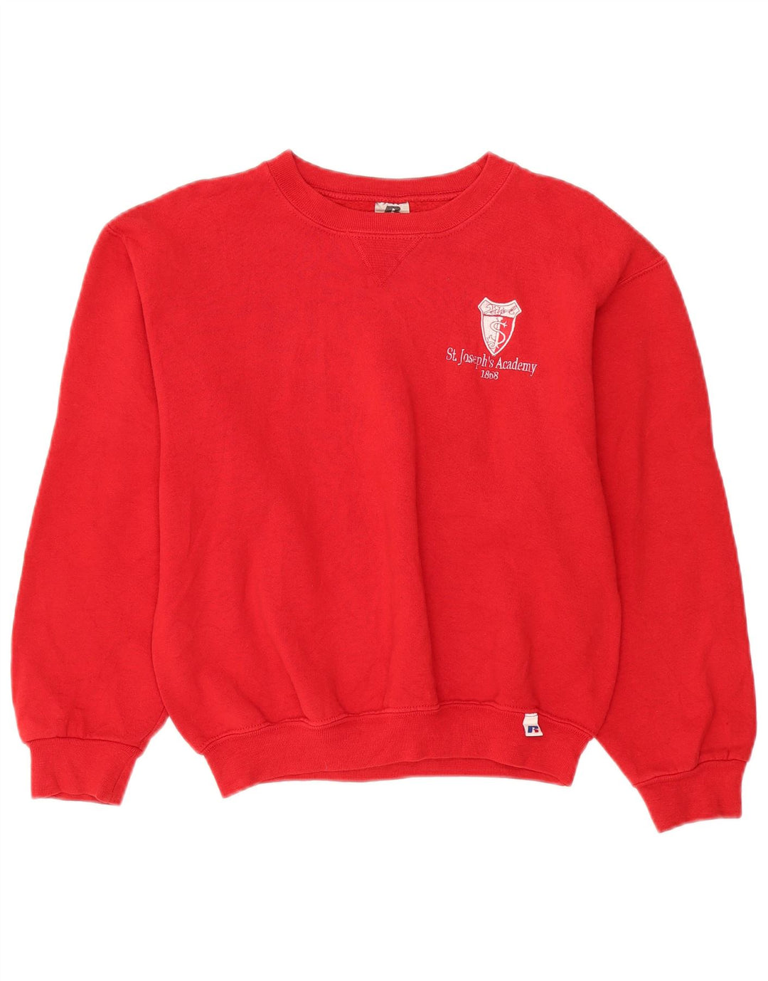 RUSSELL ATHLETIC Womens Oversized Sweatshirt Jumper UK 10 Lille rød bomuld