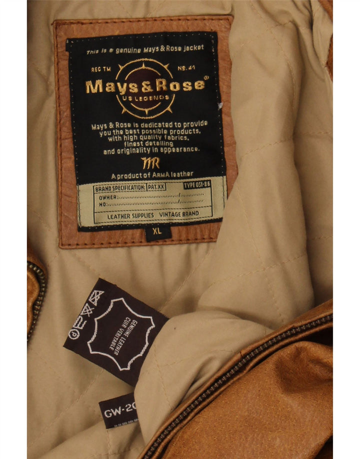 Mays & Rose Herre Læderjakke UK 42 XL Beige