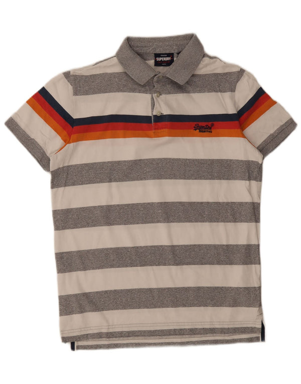Superdry Poloshirt til mænd, stor gråstribet bomuld