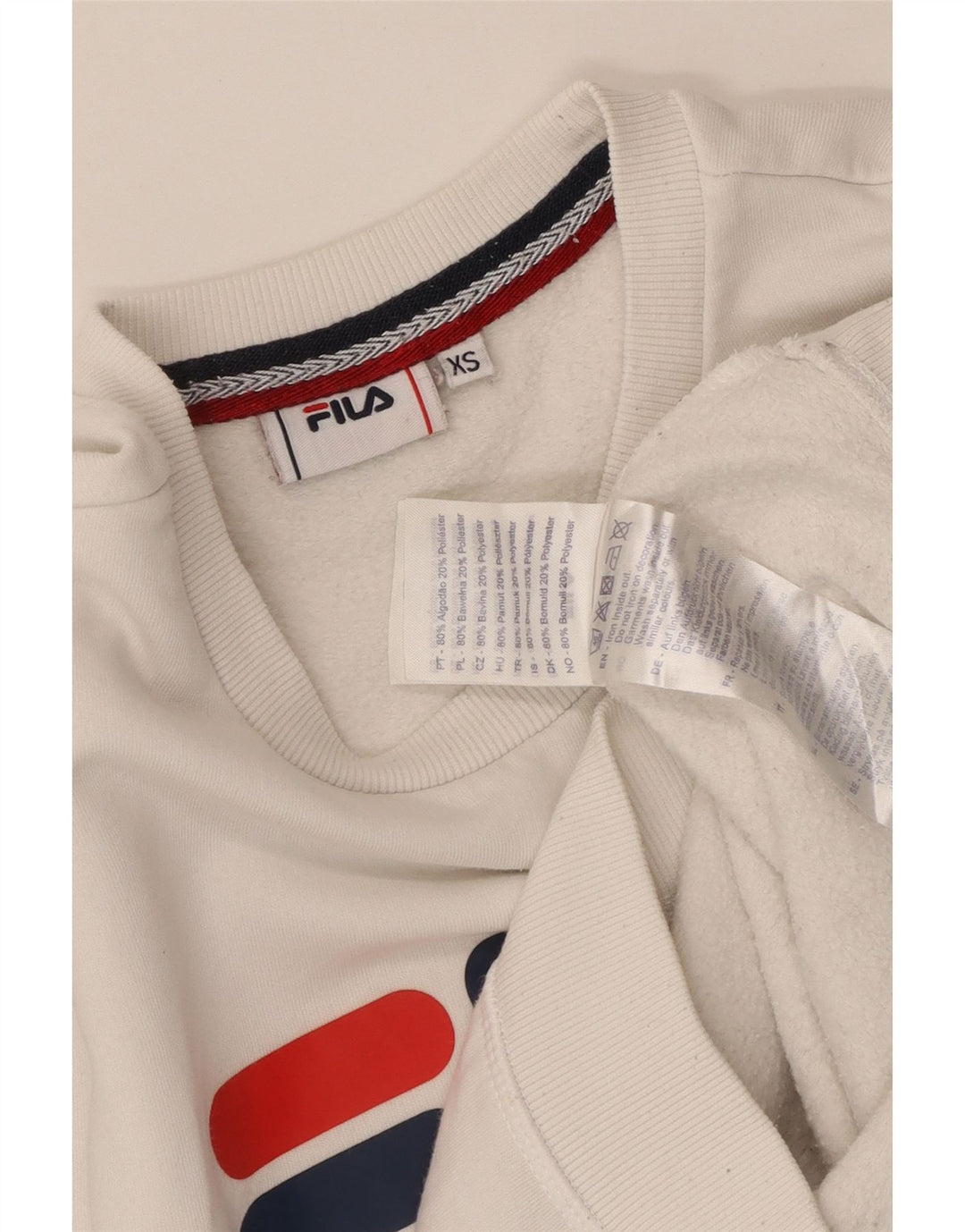 FILA Grafisk sweatshirt til mænd XS Hvid bomuld